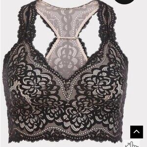 Torrid bralette, black & nude Lace Racerback Bralette size  0x L/12